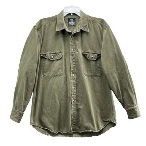VTG Pure Stuff Shirt Men's Large Canvas Outdoor Workwear Hunting Cabin Camp 90s‎
